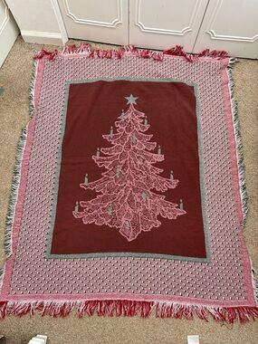 Christmas Holiday Woven Blanket Christmas Tree